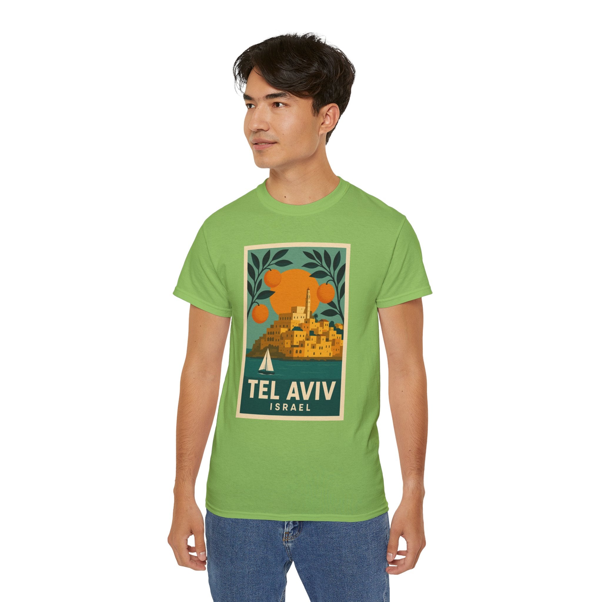 Tel Aviv Israel Vintage Travel Poster Unisex Graphic Unisex Ultra Cotton Tee