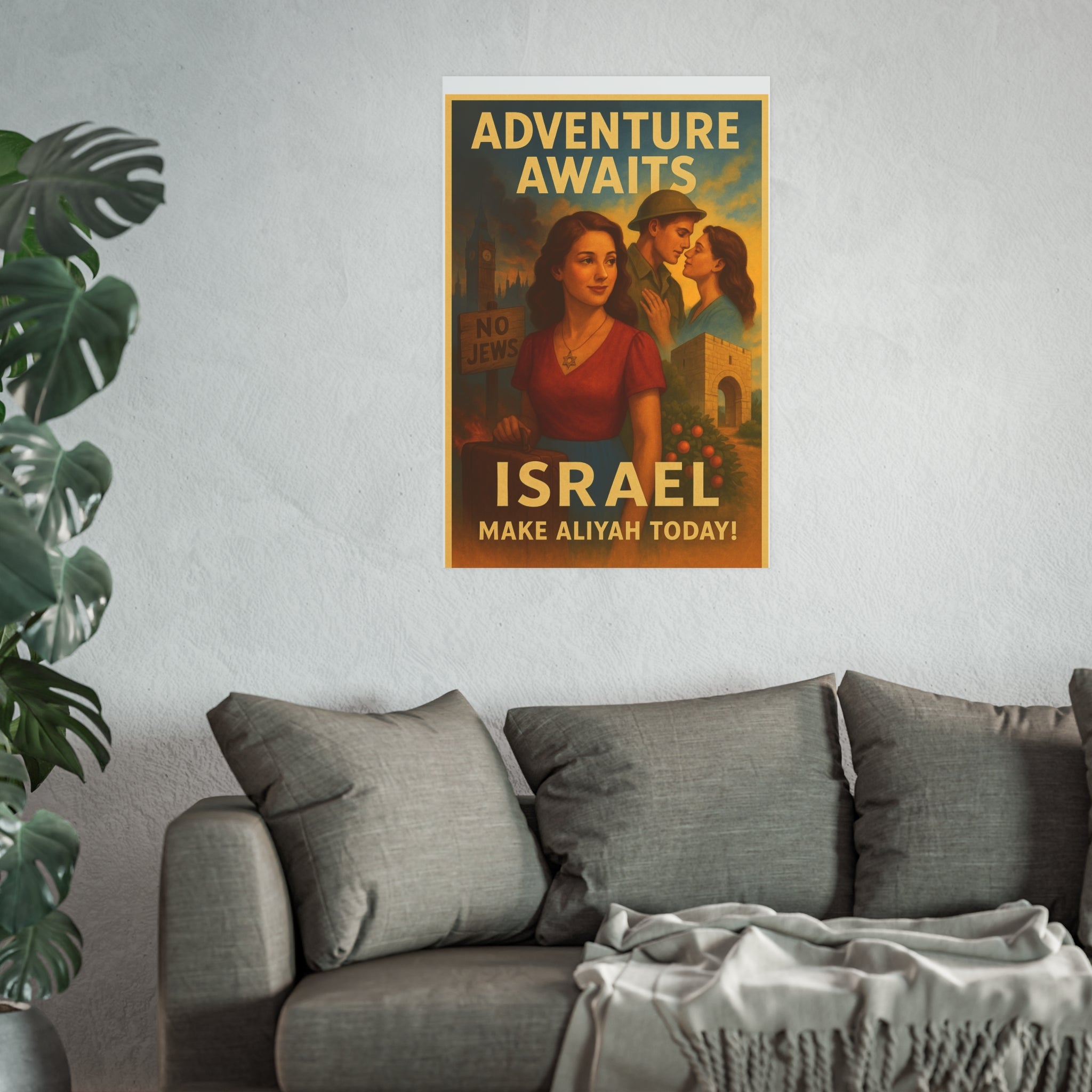 Adventure Awaits: Make Aliyah Today! Vintage Israel Poster Satin and Archival Matte Posters