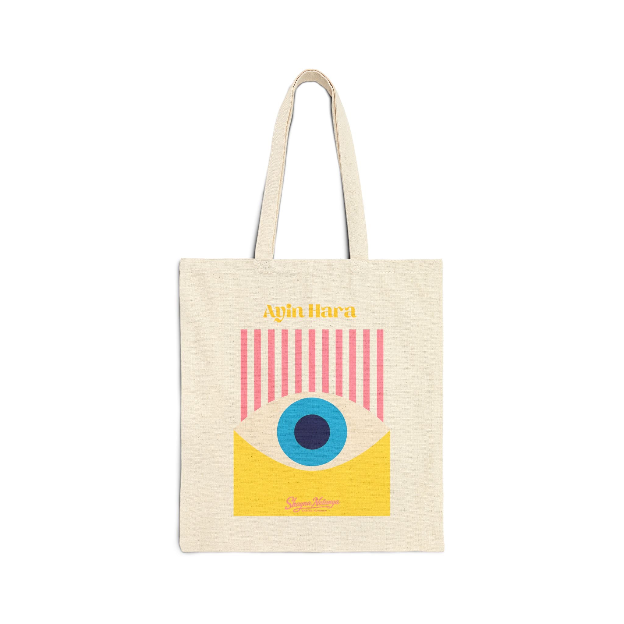 Ayin Hara Evil Eye Cotton Canvas Tote Bag