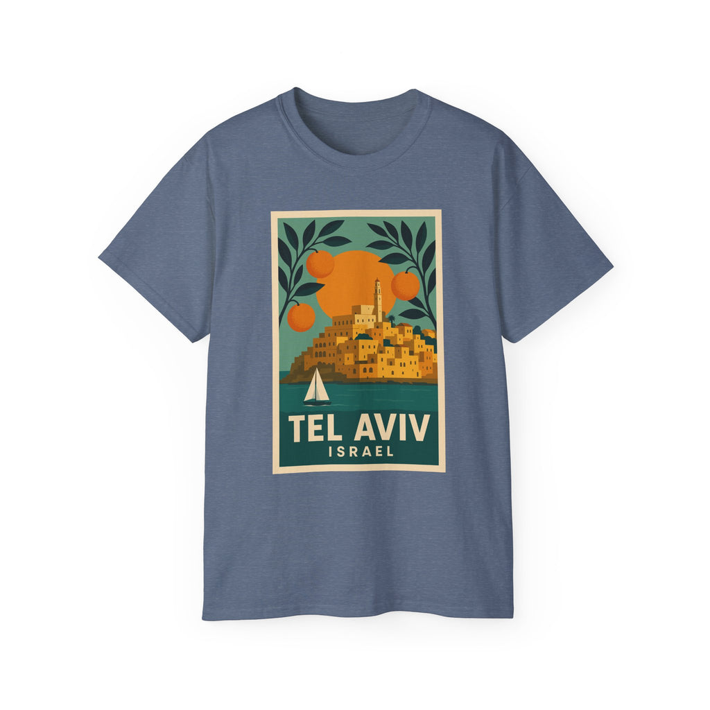 Tel Aviv Israel Vintage Travel Poster Unisex Graphic Unisex Ultra Cotton Tee