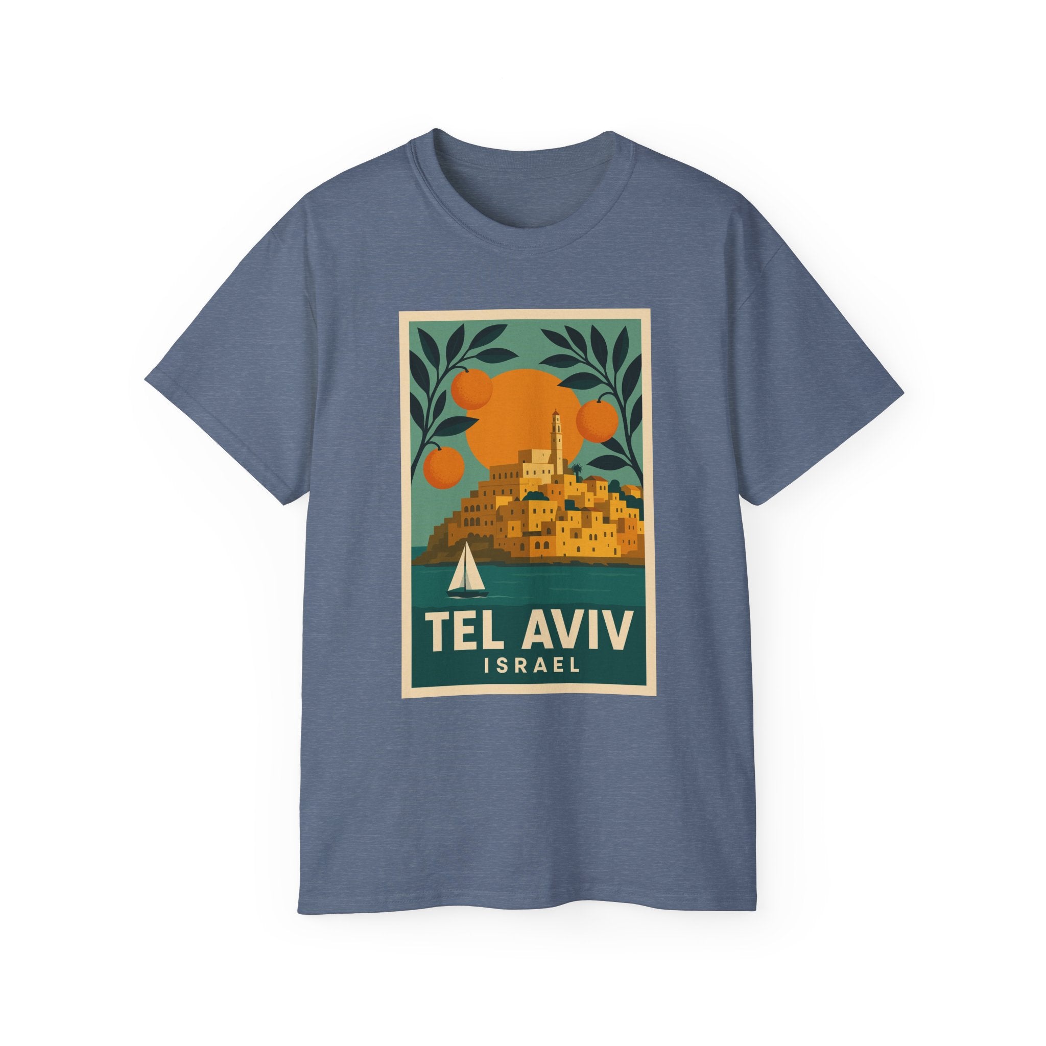 Tel Aviv Israel Vintage Travel Poster Unisex Graphic Unisex Ultra Cotton Tee