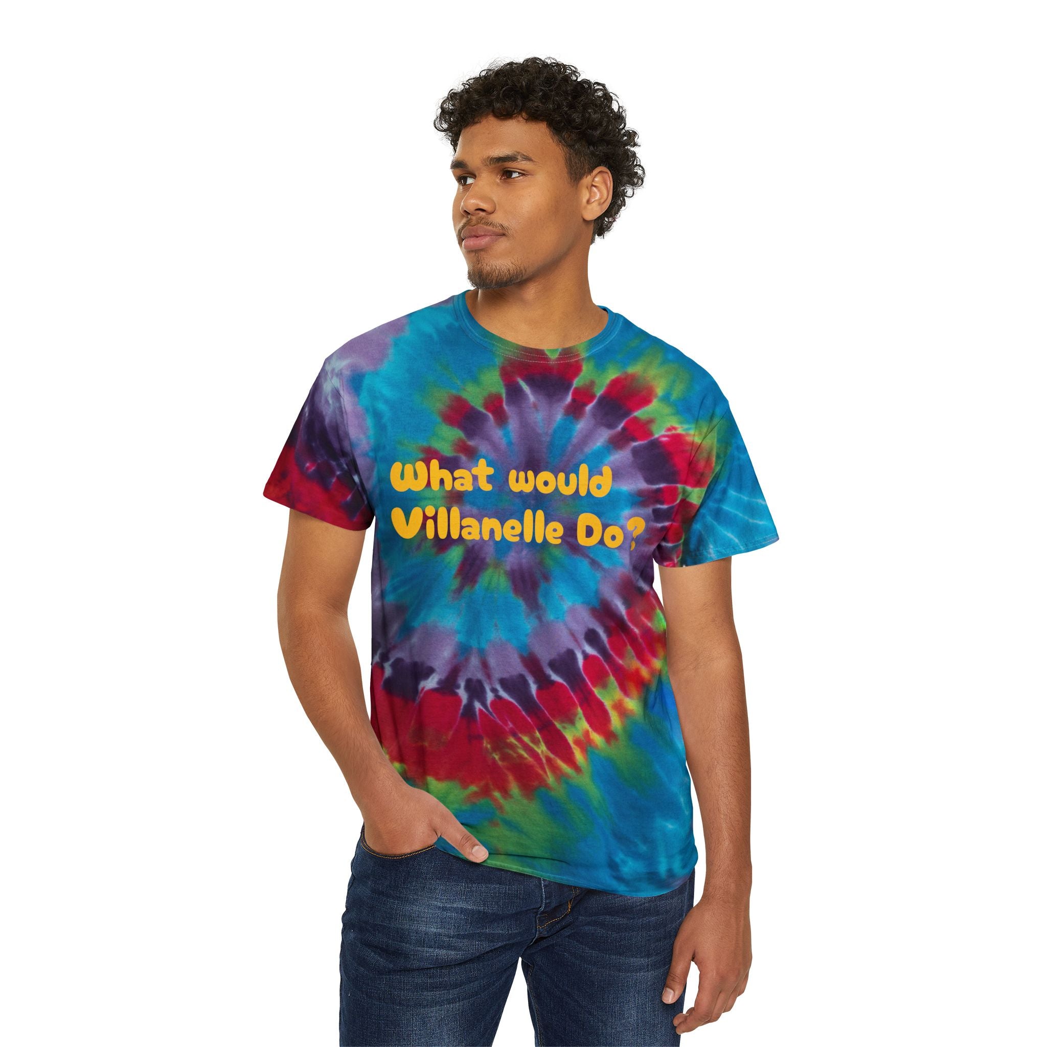 "What Would Villanelle Do?" Tie-Dye Tee, Spiral